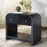 Safavieh Liabella 1 Drawer Curved Nightstand Navy / Gold SFV2145D