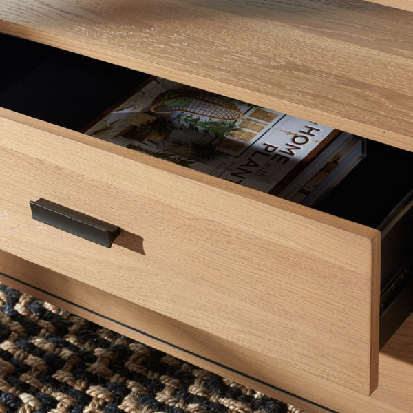 Safavieh JAYLESSA Nightstand - Mid-Century Modern Design with Elegant Storage, Solid Wood & Bronze Hardware Natural SFV2148A