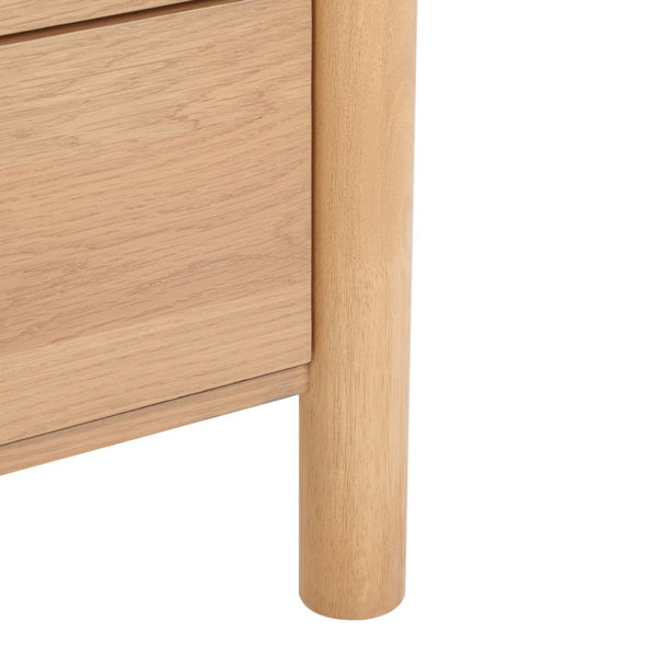 Safavieh JAYLESSA Nightstand - Mid-Century Modern Design with Elegant Storage, Solid Wood & Bronze Hardware Natural SFV2148A