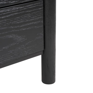 Safavieh JAYLESSA Nightstand - Mid-Century Modern Design with Elegant Storage, Solid Wood & Bronze Hardware Black SFV2148B