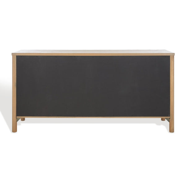 Safavieh JAYLESSA Dresser - Elegant Mid-Century Design with Ample Storage and Refined Bronze Pulls for Style Natural SFV2149A