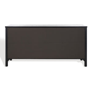 Safavieh JAYLESSA Dresser - Elegant Mid-Century Design with Ample Storage and Refined Bronze Pulls for Style Black SFV2149B