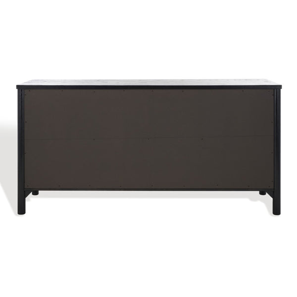 Safavieh JAYLESSA Dresser - Elegant Mid-Century Design with Ample Storage and Refined Bronze Pulls for Style Black SFV2149B