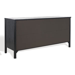 Safavieh JAYLESSA Dresser - Elegant Mid-Century Design with Ample Storage and Refined Bronze Pulls for Style Black SFV2149B
