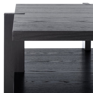Safavieh QUIGLEY Modern Wood Coffee Table with Architectural Design and Ample Storage for Any Space Black SFV2150A