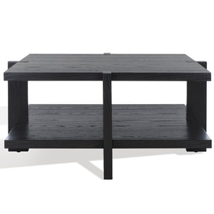 Safavieh QUIGLEY Modern Wood Coffee Table with Architectural Design and Ample Storage for Any Space Black SFV2150A
