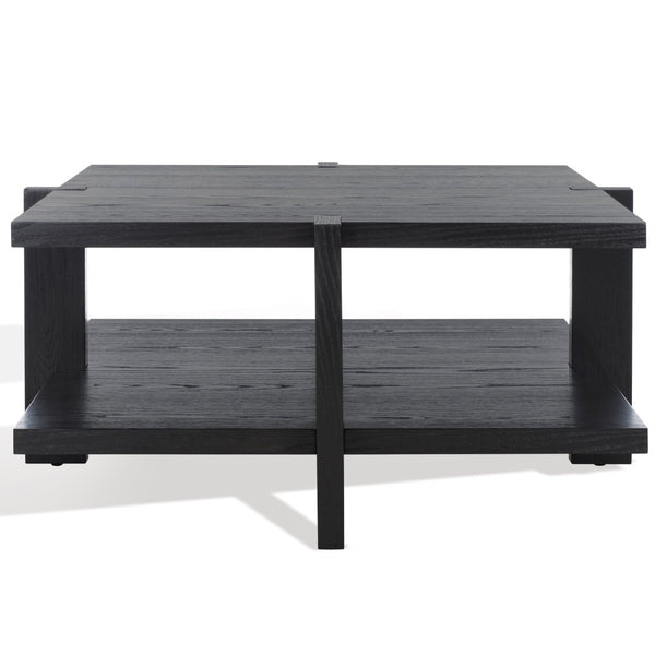 Safavieh QUIGLEY Modern Wood Coffee Table with Architectural Design and Ample Storage for Any Space Black SFV2150A