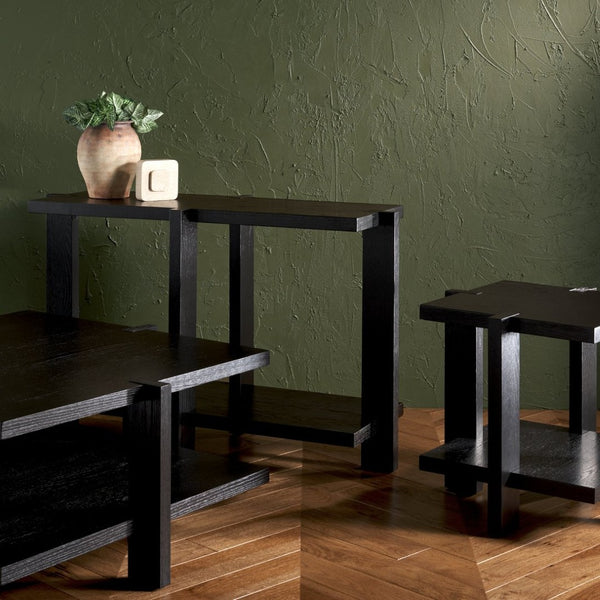 Safavieh QUIGLEY Square Wood Accent Table - Modern Elegance & Versatile Design for Any Room Decor Style Black SFV2167A
