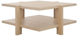 Safavieh Quigley Square Wood Coffee Table Weathered Grey Wood SFV2150B