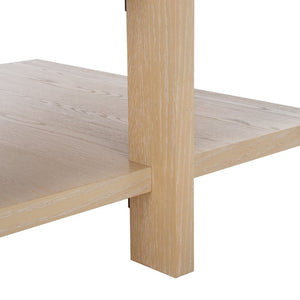 Safavieh QUIGLEY Modern Wood Coffee Table with Architectural Design and Ample Storage for Any Space Natural Cerused Oak SFV2150B