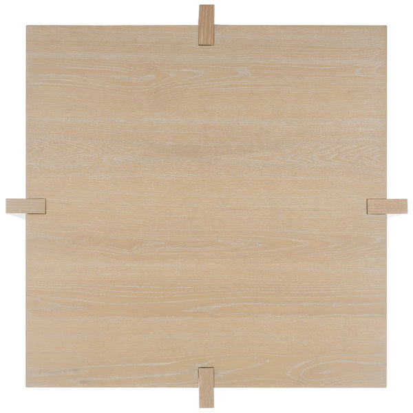 Safavieh QUIGLEY Modern Wood Coffee Table with Architectural Design and Ample Storage for Any Space Natural Cerused Oak SFV2150B