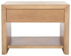 Safavieh DARNELL Wood 1 Drawer Nightstand - Modern Elegance, Durable Design & Sleek Storage Solution for Bedrooms Natural SFV2152A