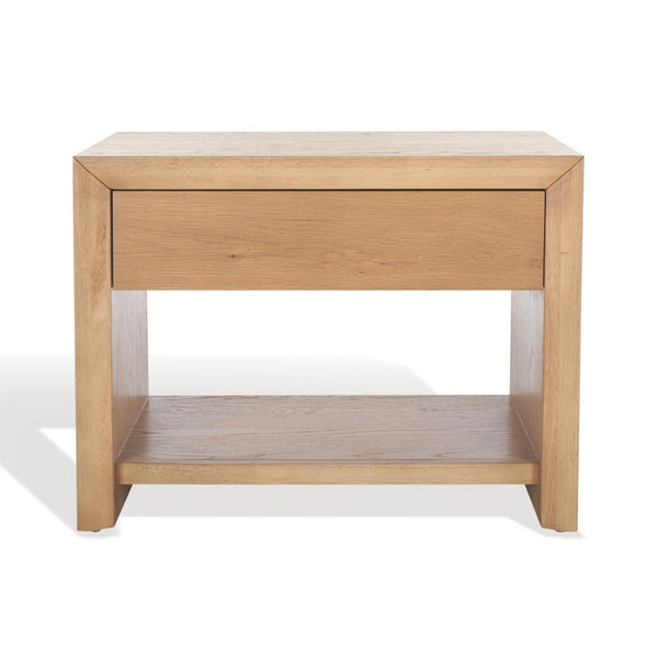 Safavieh DARNELL Wood 1 Drawer Nightstand - Modern Elegance, Durable Design & Sleek Storage Solution for Bedrooms Natural SFV2152A
