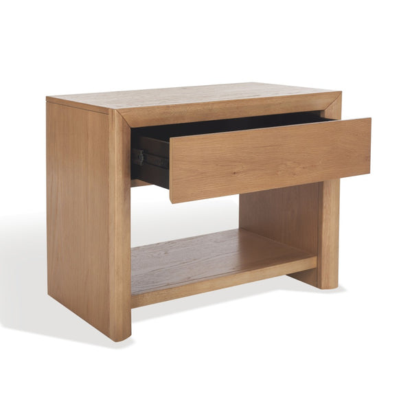 Safavieh DARNELL Wood 1 Drawer Nightstand - Modern Elegance, Durable Design & Sleek Storage Solution for Bedrooms Natural SFV2152A