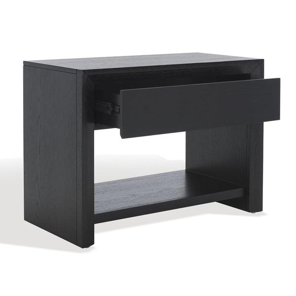 Safavieh Darnell Wood 1 Drawer Nightstand Black SFV2152B