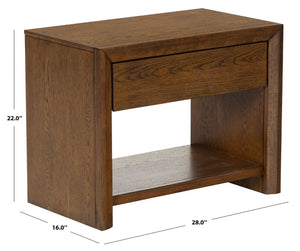 Safavieh Darnell Wood 1 Drawer Nightstand - Elegant Medium Oak Finish For Timeless Bedroom Style & Storage Medium Oak Wood Sfv2152c