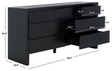 Safavieh Darnell Wood 7 Drawer Dresser Black SFV2153B