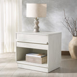 Safavieh Deirdra 1 Drawer Wood Nightstand White Wash SFV2157A