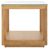 Safavieh Benecarlo Wood And Glass Top Accent Table Natural / Clear SFV2158A