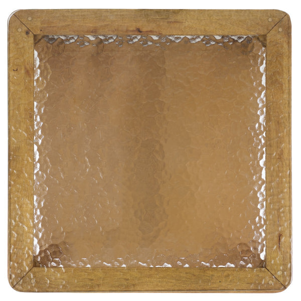 Safavieh Benecarlo Wood And Glass Top Accent Table Natural / Clear SFV2158A