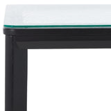 Safavieh Benecarlo Wood And Glass Top Accent Table Black / Clear SFV2158B