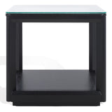 Safavieh Benecarlo Wood And Glass Top Accent Table Black / Clear SFV2158B