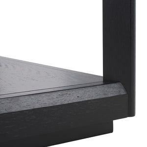 Safavieh Benecarlo Wood And Glass Top Accent Table Black / Clear SFV2158B