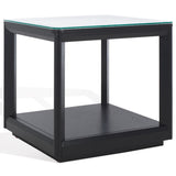 Safavieh Benecarlo Wood And Glass Top Accent Table Black / Clear SFV2158B