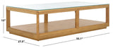 Safavieh Benecarlo Wood And Glass Top Coffee Table Natural / Clear SFV2159A