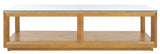 Safavieh Benecarlo Wood And Glass Top Coffee Table Natural / Clear SFV2159A