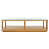 Safavieh Benecarlo Wood And Glass Top Coffee Table Natural / Clear SFV2159A