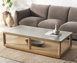 Safavieh Benecarlo Wood And Glass Top Coffee Table Natural / Clear SFV2159A