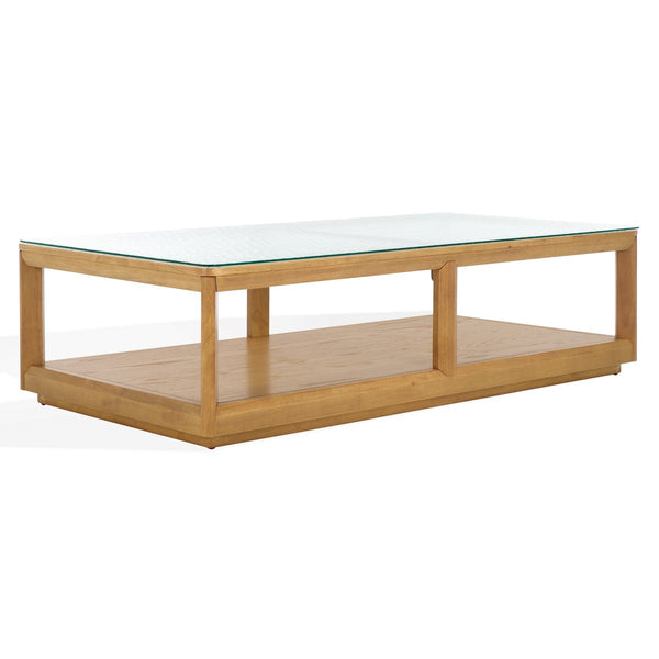 Safavieh Benecarlo Wood And Glass Top Coffee Table Natural / Clear SFV2159A