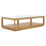 Safavieh Benecarlo Wood And Glass Top Coffee Table Natural / Clear SFV2159A