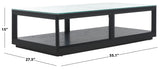 Safavieh Benecarlo Wood And Glass Top Coffee Table Black / Clear SFV2159B