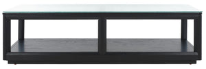 Safavieh Benecarlo Wood And Glass Top Coffee Table Black / Clear SFV2159B
