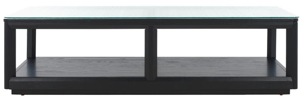 Safavieh Benecarlo Wood And Glass Top Coffee Table Black / Clear SFV2159B