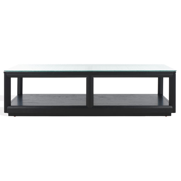 Safavieh Benecarlo Wood And Glass Top Coffee Table Black / Clear SFV2159B