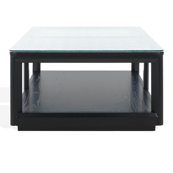 Safavieh Benecarlo Wood And Glass Top Coffee Table Black / Clear SFV2159B