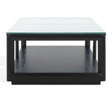 Safavieh Benecarlo Wood And Glass Top Coffee Table Black / Clear SFV2159B