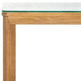 Safavieh Benecarlo Wood And Glass Top Console Table Natural / Clear SFV2160A