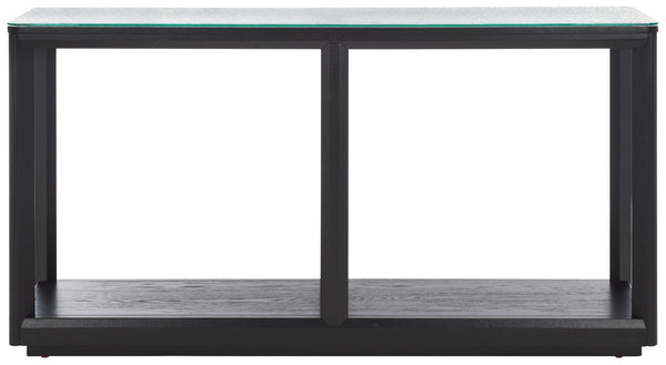 Safavieh Benecarlo Wood And Glass Top Console Table Black / Clear SFV2160B