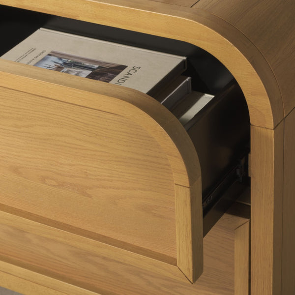 Safavieh DINAH 2 Drawer Wood Nightstand – Elegant Storage Solution with Timeless Design for Any Bedroom Natural SFV2161A
