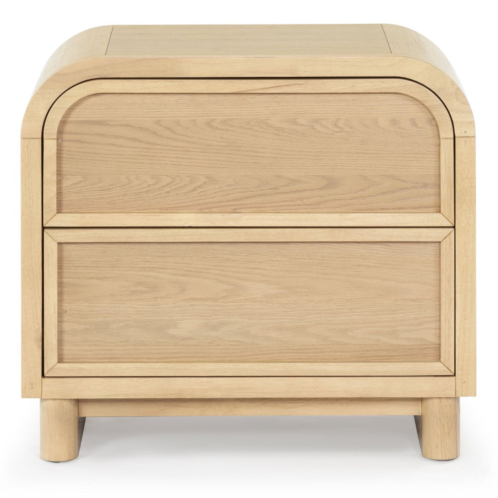 Safavieh DINAH 2 Drawer Wood Nightstand – Elegant Storage Solution with Timeless Design for Any Bedroom Natural SFV2161A