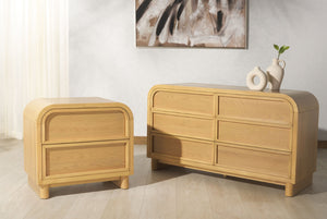 Safavieh DINAH 2 Drawer Wood Nightstand – Elegant Storage Solution with Timeless Design for Any Bedroom Natural SFV2161A
