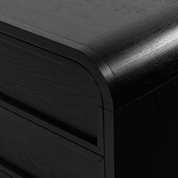 Safavieh DINAH 2 Drawer Wood Nightstand – Elegant Storage Solution with Timeless Design for Any Bedroom Black SFV2161B