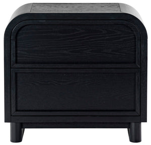 Safavieh Dinah 2 Drawer Wood Nightstand Black SFV2161B