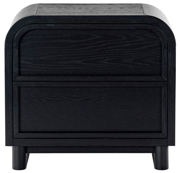 Safavieh Dinah 2 Drawer Wood Nightstand Black SFV2161B