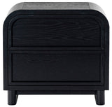 Safavieh Dinah 2 Drawer Wood Nightstand Black SFV2161B