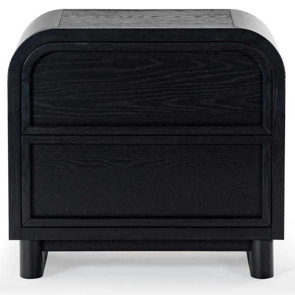 Safavieh Dinah 2 Drawer Wood Nightstand Black SFV2161B